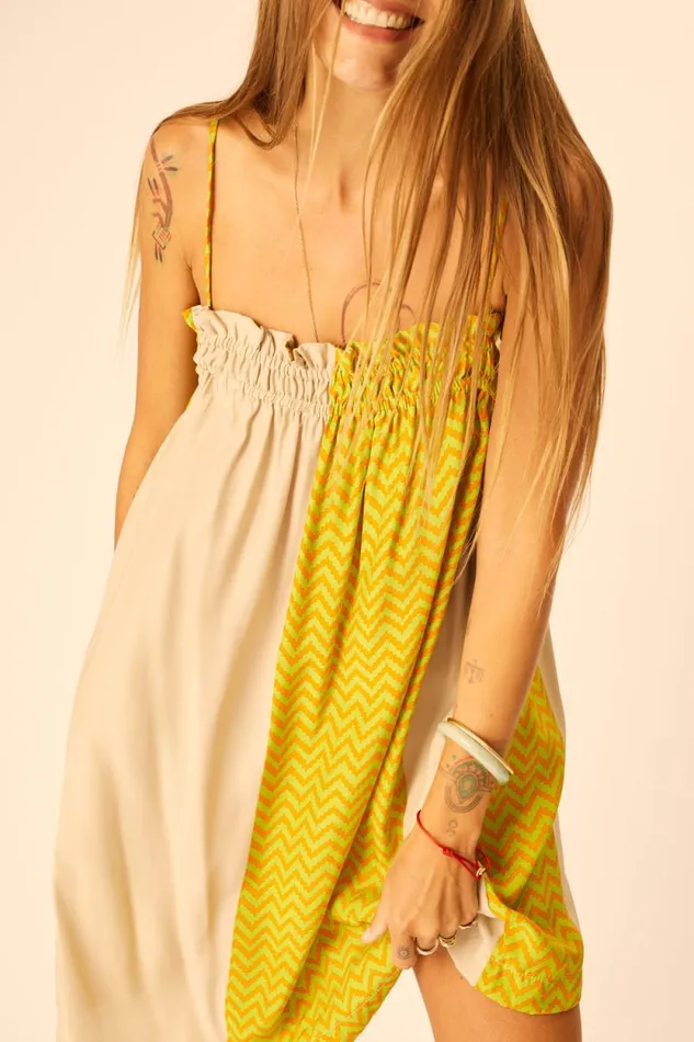 Women Natalie Martin Dresses Donna Dress Block Zigzag Tangerine