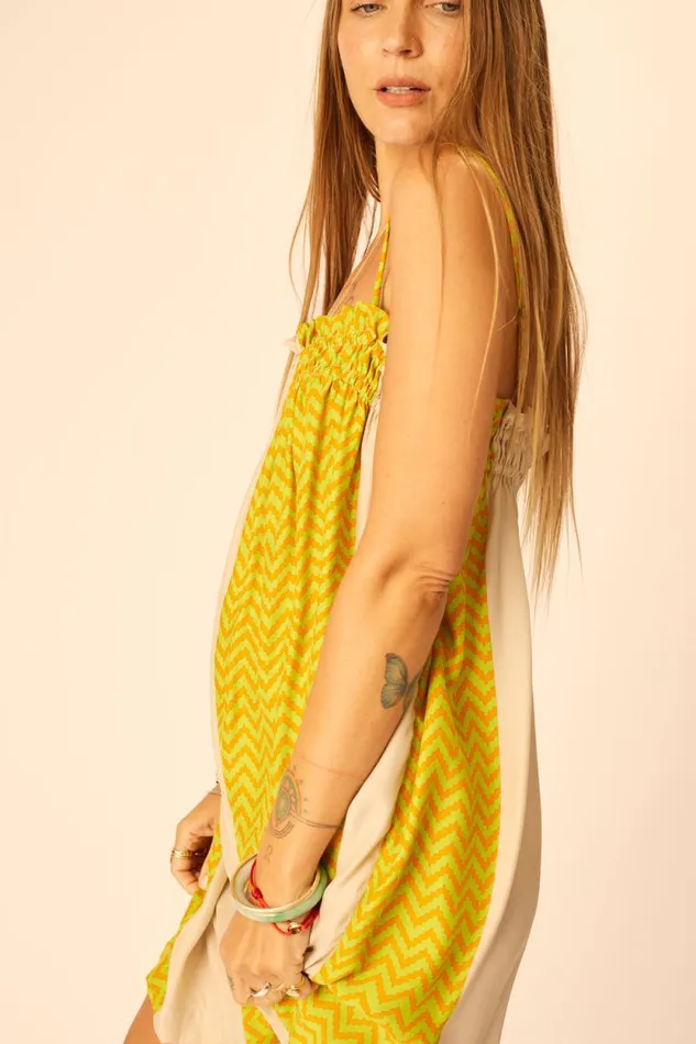 Women Natalie Martin Dresses Donna Dress Block Zigzag Tangerine