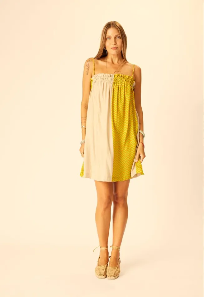 Women Natalie Martin Dresses Donna Dress Block Zigzag Tangerine