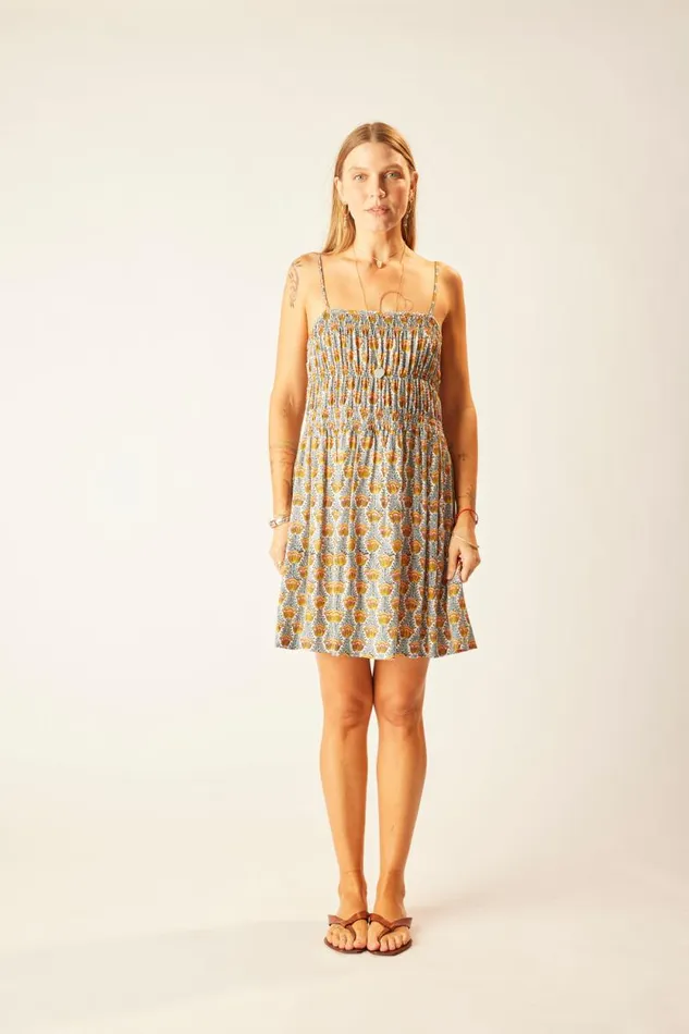 Women Natalie Martin Dresses Gina Short Dress Tulip Print French Blue