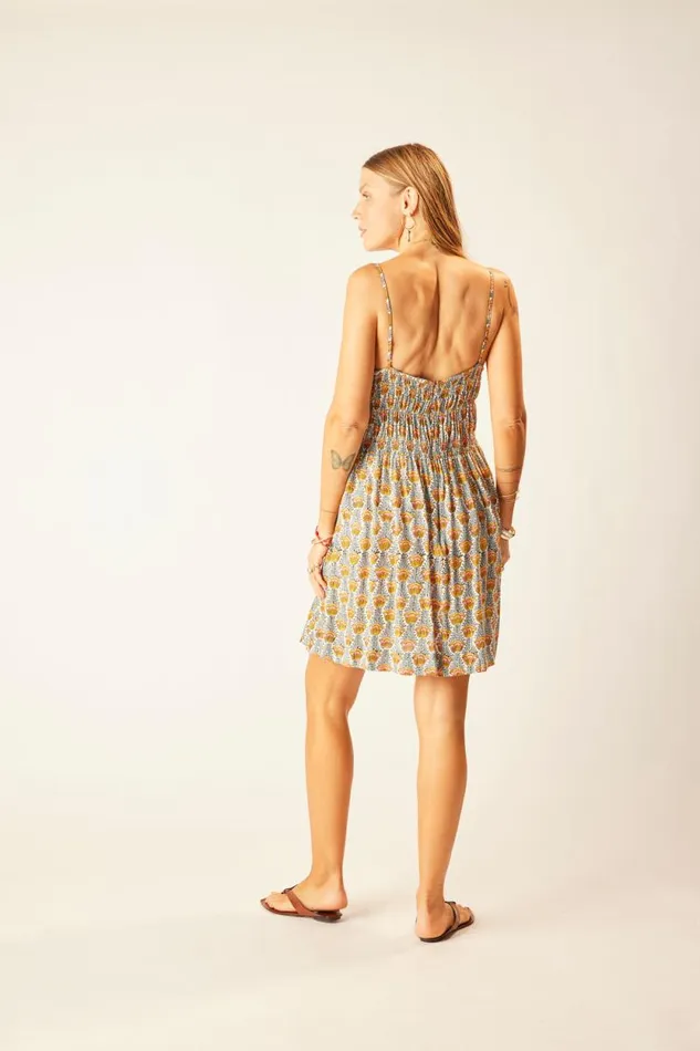 Women Natalie Martin Dresses Gina Short Dress Tulip Print French Blue