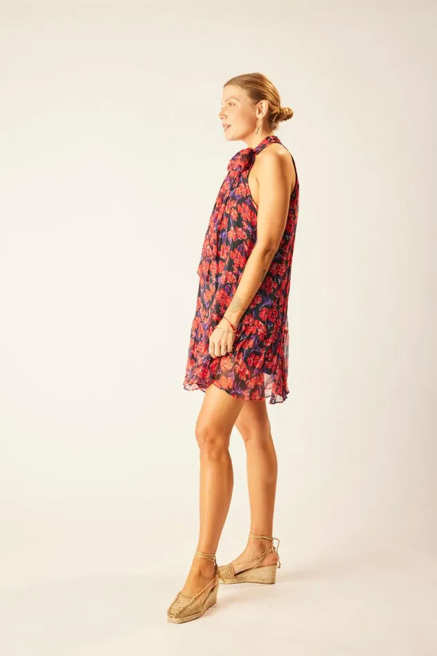 Women Natalie Martin Dresses Indiana Mini Chiffon Watercolor Onyx