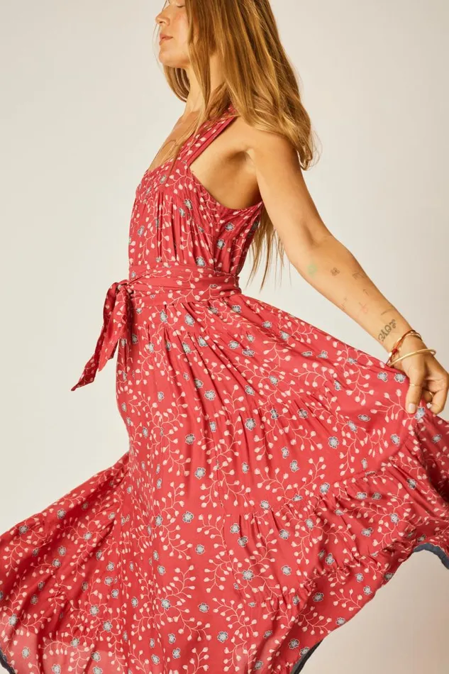Women Natalie Martin Dresses Jasmine Maxi Pinwheel Barn Red