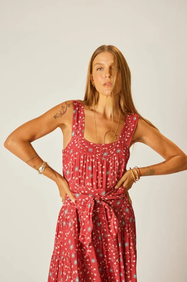 Women Natalie Martin Dresses Jasmine Maxi Pinwheel Barn Red