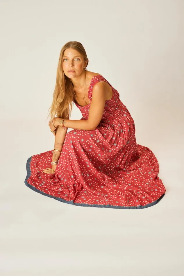 Women Natalie Martin Dresses Jasmine Maxi Pinwheel Barn Red