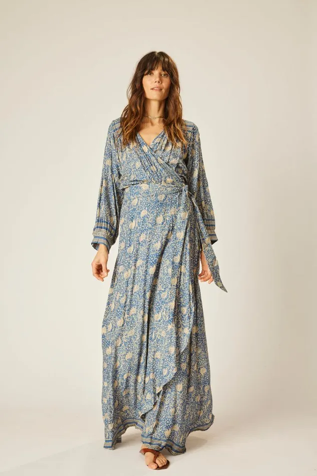 Women Natalie Martin Dresses Kate Long Sleeve Dress Water Lily Blue