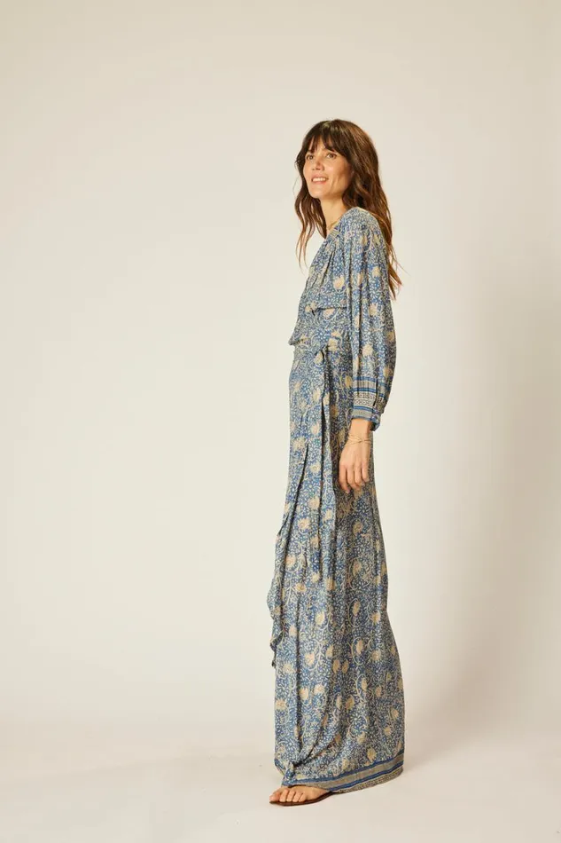 Women Natalie Martin Dresses Kate Long Sleeve Dress Water Lily Blue