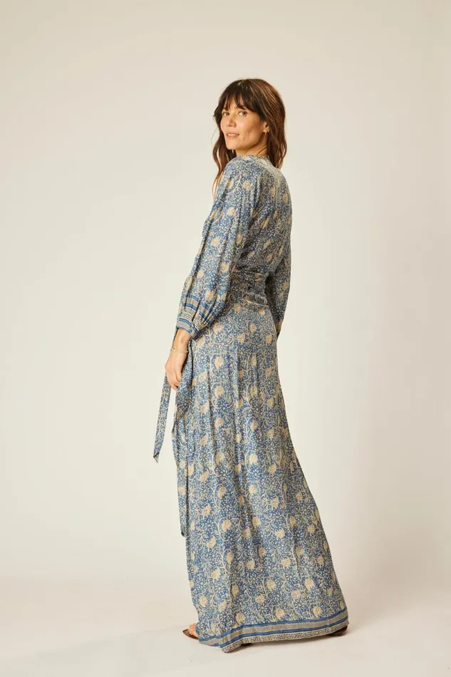 Women Natalie Martin Dresses Kate Long Sleeve Dress Water Lily Blue