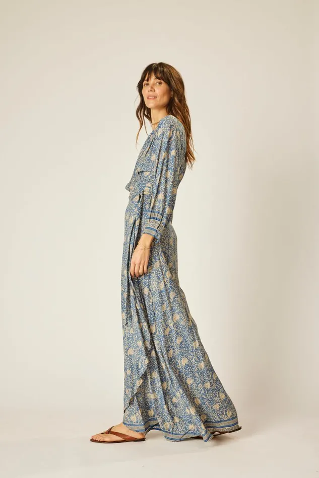Women Natalie Martin Dresses Kate Long Sleeve Dress Water Lily Blue
