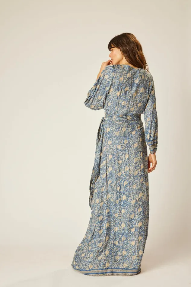 Women Natalie Martin Dresses Kate Long Sleeve Dress Water Lily Blue