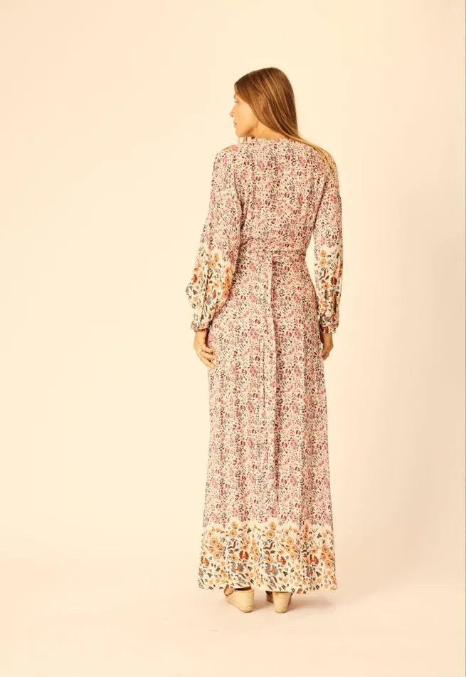 Women Natalie Martin Dresses Kate Long Sleeve Maxi Petite Fleur Rose
