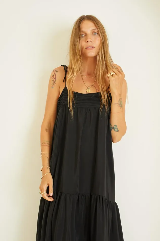 Women Natalie Martin Dresses Melanie Dress Black Silk