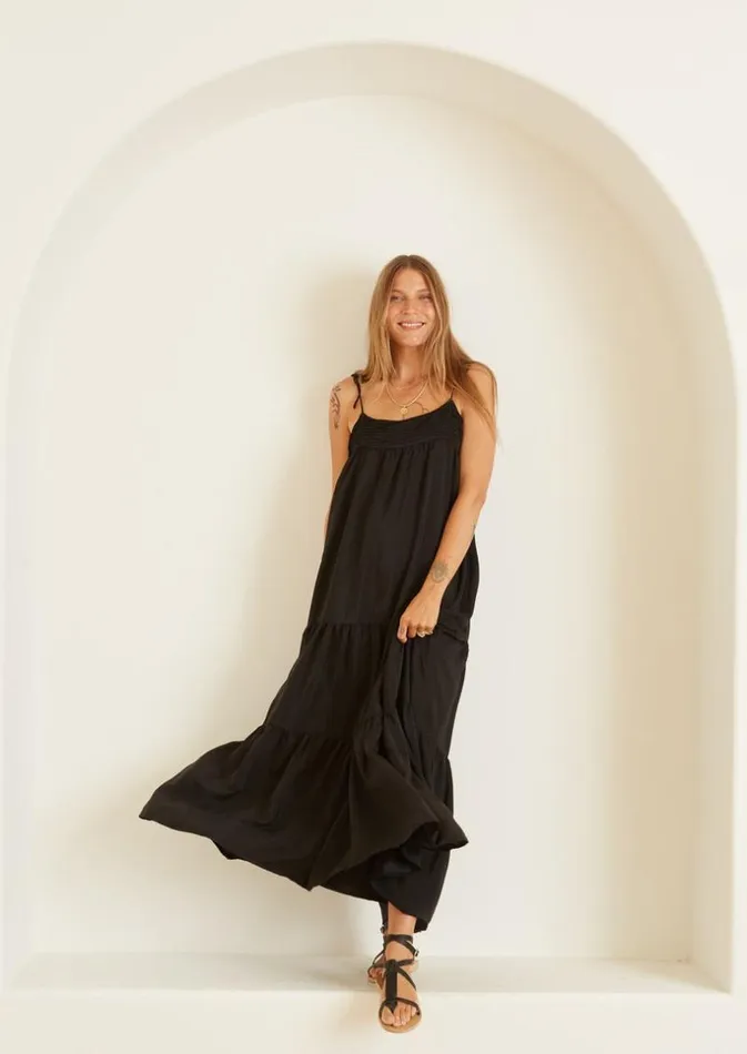 Women Natalie Martin Dresses Melanie Dress Black Silk