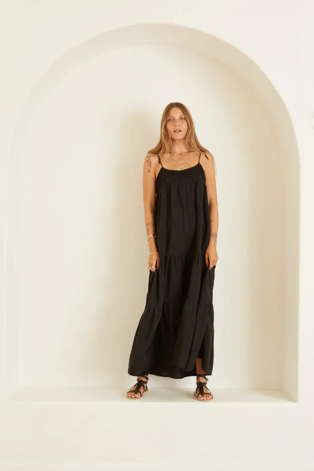 Women Natalie Martin Dresses Melanie Dress Black Silk