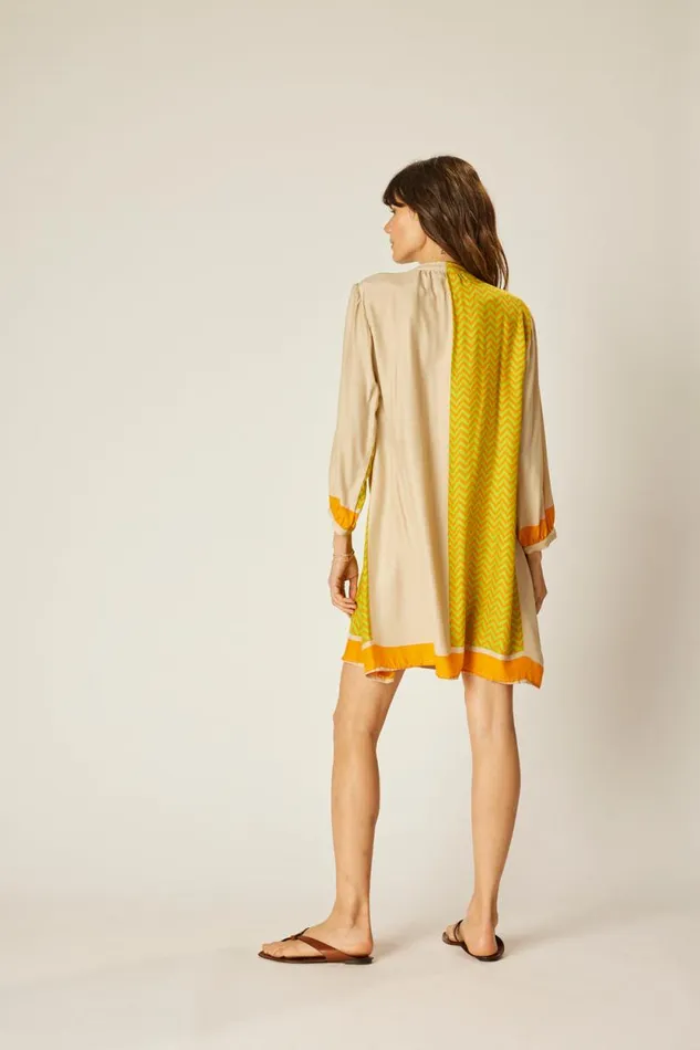 Women Natalie Martin Dresses Sammie Short Dress Block Zigzag Tangerine
