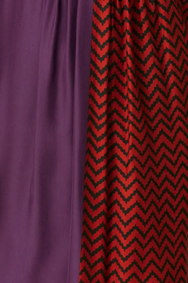 Women Natalie Martin Sash Belt Block Zigzag Aubergine