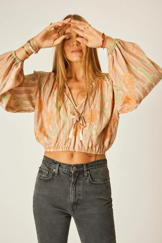 Women Natalie Martin Tops Amelia Top Chamomile Apricot