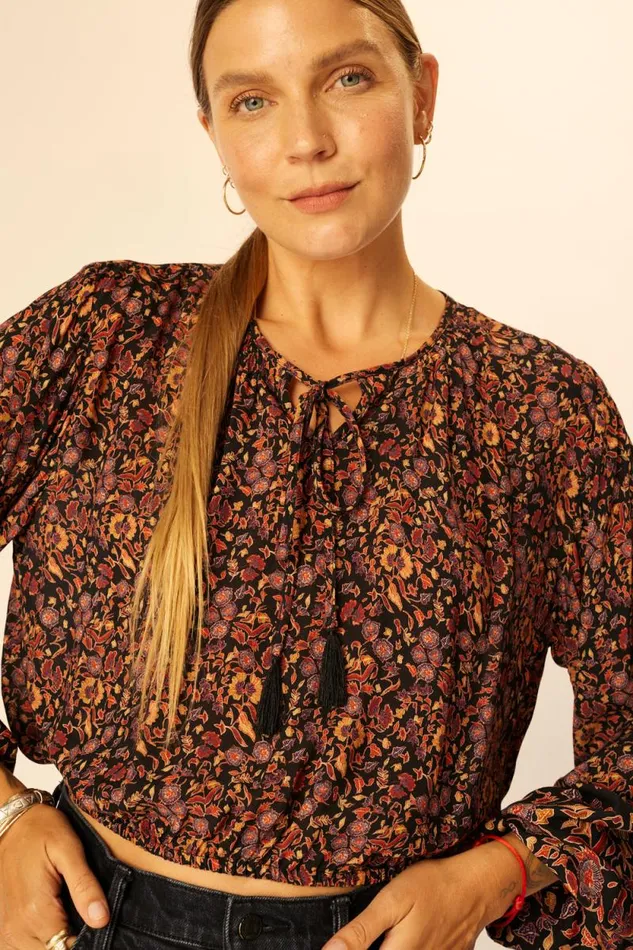 Women Natalie Martin Tops Amelia Top Petite Fleur Noire