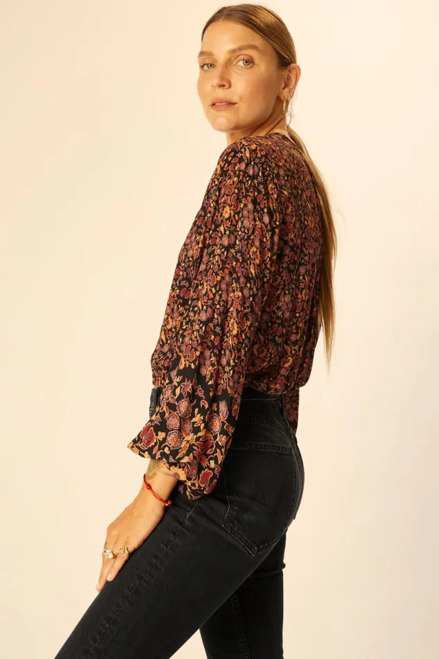 Women Natalie Martin Tops Amelia Top Petite Fleur Noire