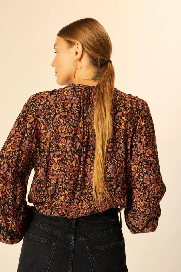 Women Natalie Martin Tops Amelia Top Petite Fleur Noire