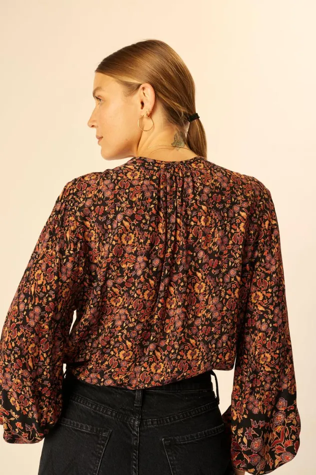 Women Natalie Martin Tops Amelia Top Petite Fleur Noire
