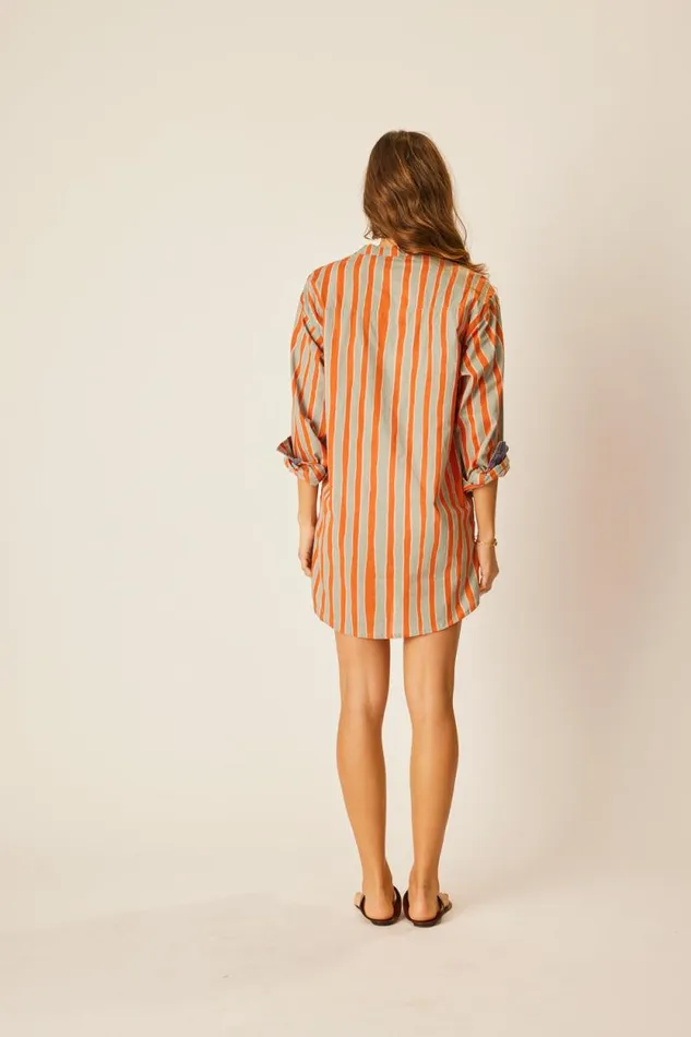 Women Natalie Martin Tops Aprs Swim Top Batik Stripe Sage