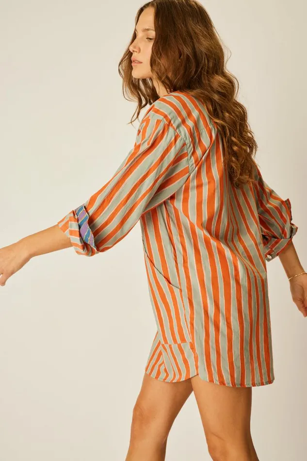 Women Natalie Martin Tops Aprs Swim Top Batik Stripe Sage