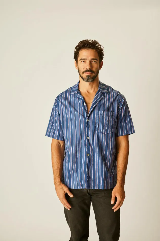 Women Natalie Martin Tops Kevin Shirt Batik Stripe Navy