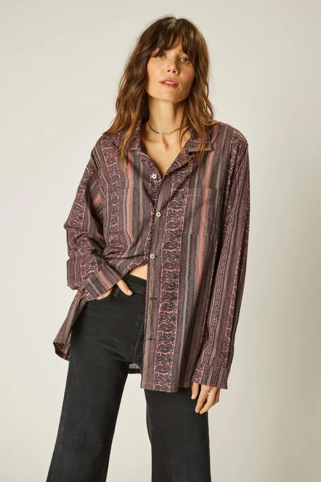 Women Natalie Martin Tops Louis Shirt Paisley Stripe Heather