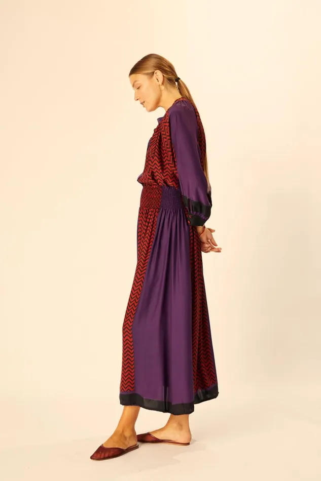 Women Natalie Martin Tops Remy Top Block Zigzag Aubergine