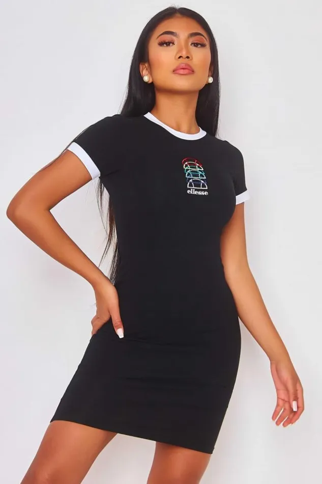 Women Ninetta Mini Dress In Black Ellesse 8211 Sgi11080 Black Brentiny Paris TShirts
