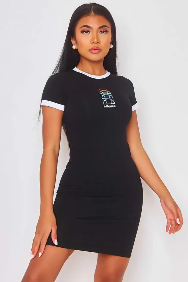 Women Ninetta Mini Dress In Black Ellesse 8211 Sgi11080 Black Brentiny Paris TShirts