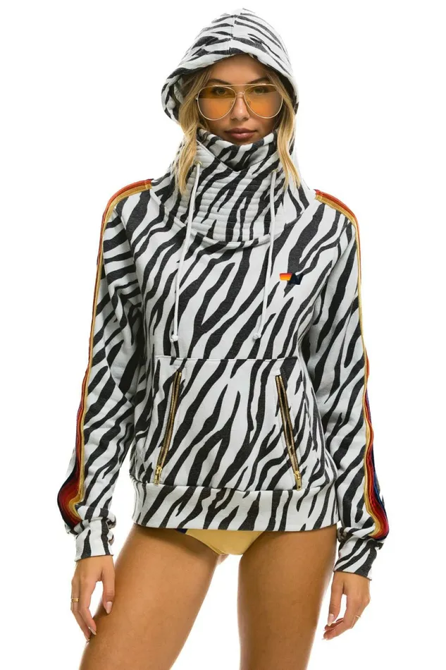Women NINJA PULLOVER HOODIE 8211 ZEBRA Aviator Nation Hoodies Women NINJA PULLOVER HOODIE 8211 ZEBRA Aviator Nation Hoodies