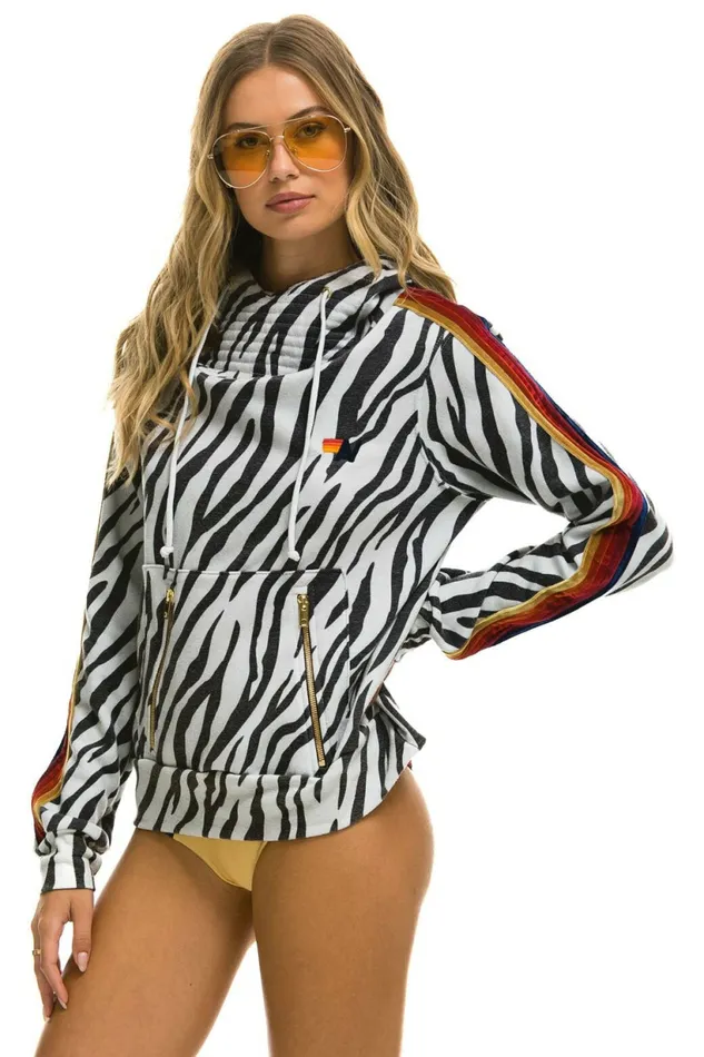Women NINJA PULLOVER HOODIE 8211 ZEBRA Aviator Nation Hoodies Women NINJA PULLOVER HOODIE 8211 ZEBRA Aviator Nation Hoodies