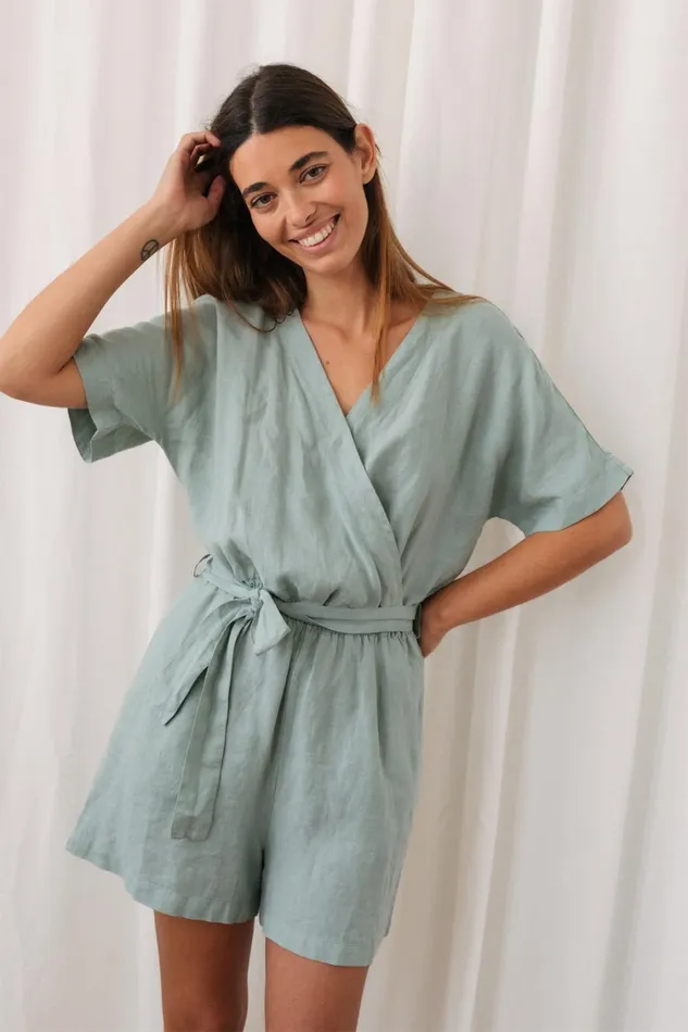 Women Novaya 8211 Washed Green TWOTHIRDS Jumpsuits