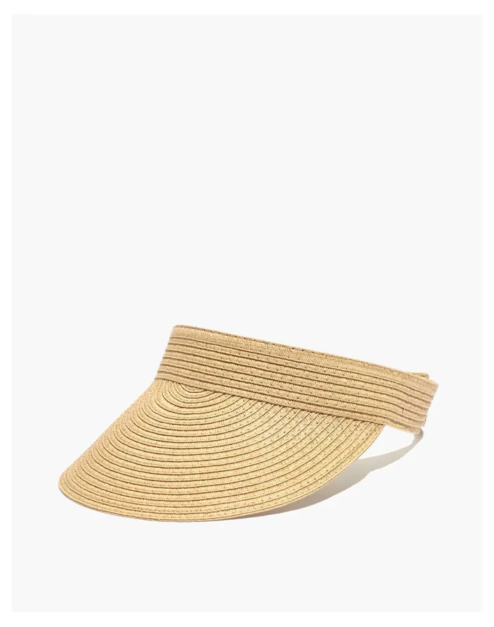 Women Packable Straw Visor Natural Straw Madewell Hats