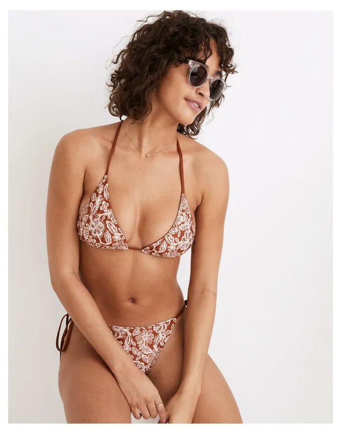 Women Palm Jade Bikini Top Batik Print Madewell Swim Women Palm Jade Bikini Top Batik Print Madewell Swim