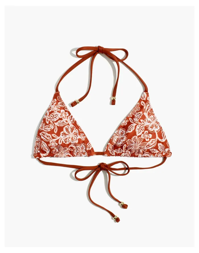 Women Palm Jade Bikini Top Batik Print Madewell Swim Women Palm Jade Bikini Top Batik Print Madewell Swim