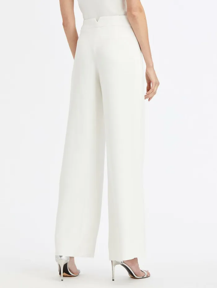 Women Pants and Skirts Oscar De La Renta High Waisted Wide Leg Pant Ivory Women Pants and Skirts Oscar De La Renta High Waisted Wide Leg Pant Ivory