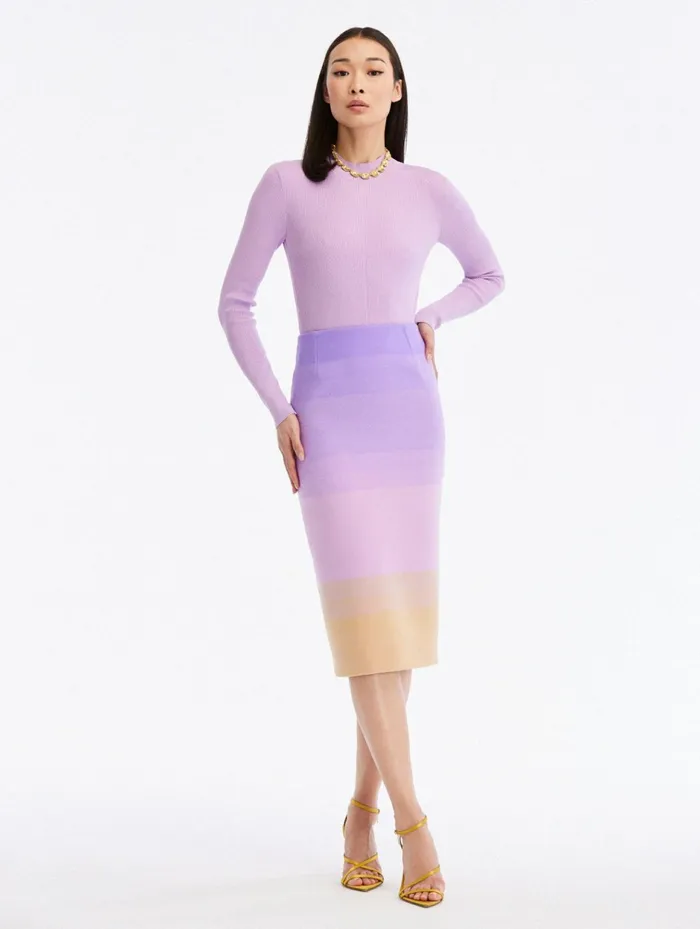 Women Pants and Skirts Oscar De La Renta Ombr Pencil Skirt Irisginger