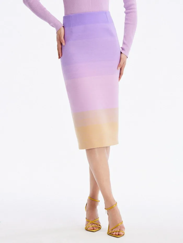 Women Pants and Skirts Oscar De La Renta Ombr Pencil Skirt Irisginger Women Pants and Skirts Oscar De La Renta Ombr Pencil Skirt Irisginger