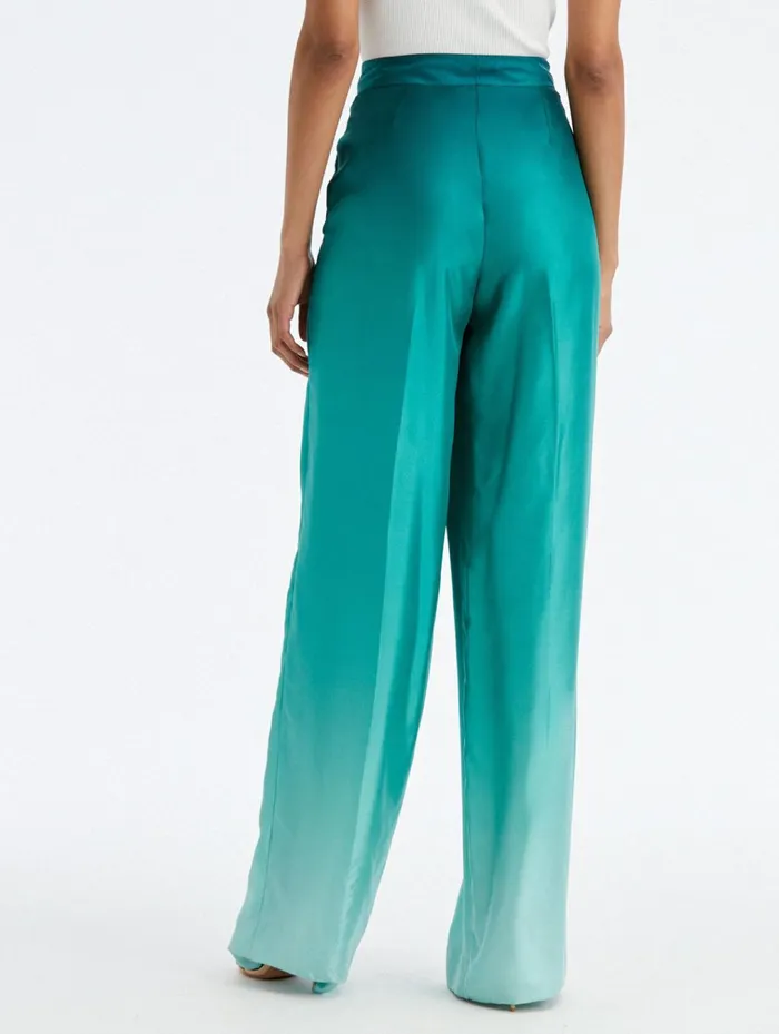 Women Pants and Skirts Oscar De La Renta Ombr Silk Twill Pant Jade Women Pants and Skirts Oscar De La Renta Ombr Silk Twill Pant Jade