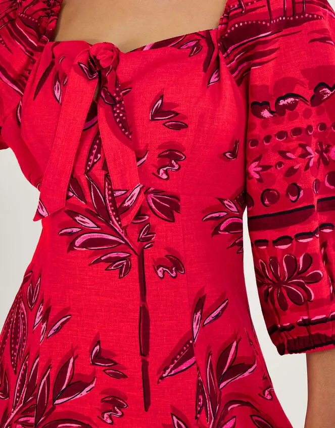 Women Paola Palm Print Dress With Lenzing Ecovero Red Monsoon Dresses