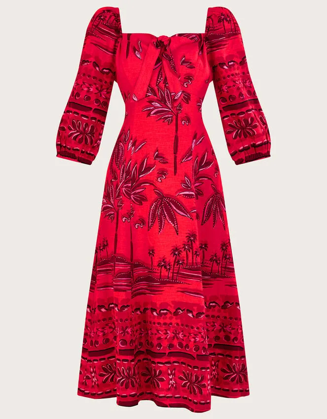 Women Paola Palm Print Dress With Lenzing Ecovero Red Monsoon Dresses