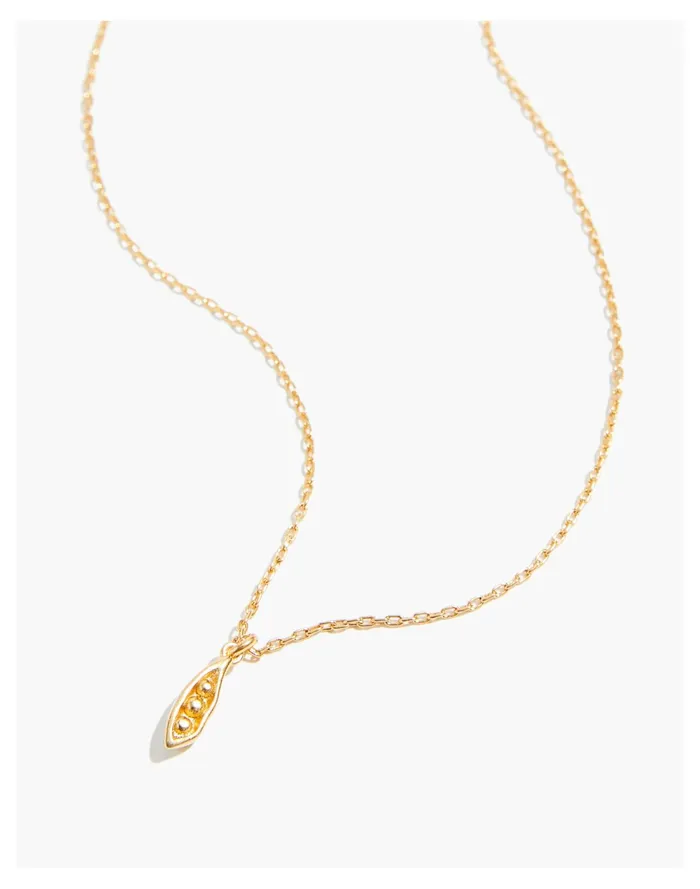 Women Peapod Pendant Necklace Vintage Gold Madewell Necklaces