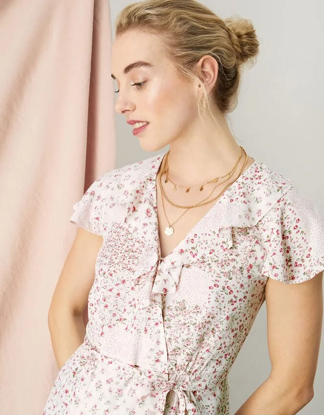 Women Peri Ditsy Patch Print Wrap Top Ivory Monsoon Tops and Blouses