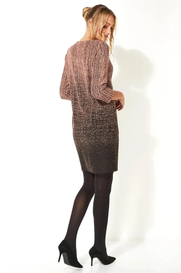Women Pink Ombre Textured Shift Dress Roman Dresses