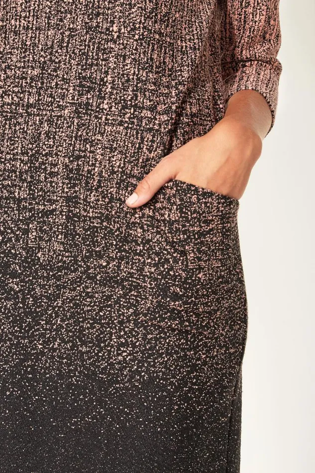 Women Pink Ombre Textured Shift Dress Roman Dresses