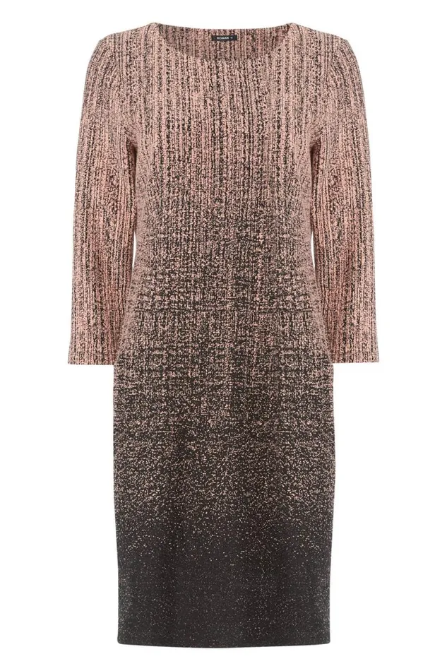 Women Pink Ombre Textured Shift Dress Roman Dresses