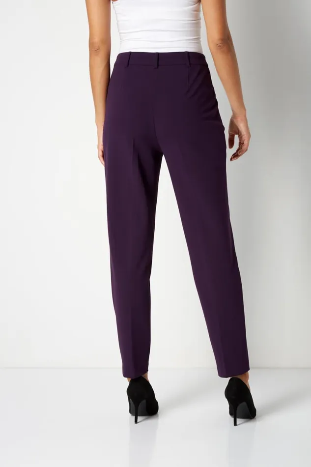 Women Plum Short Straight Leg Stretch Trouser Roman Trousers